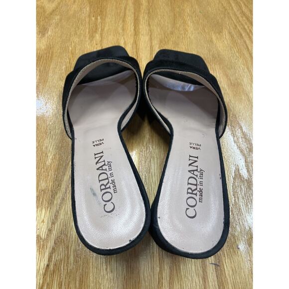 Cordani Nero Slide Sandals Women's 9.5 Black Suede Single Strap Block Heel S64 - Picture 5 of 6